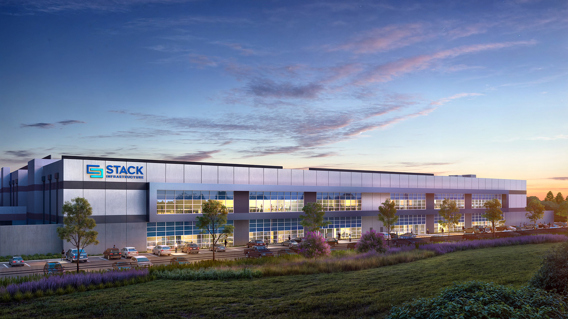 STACK Infrastructure rendering of its Lancaster DFW02 data-center campus