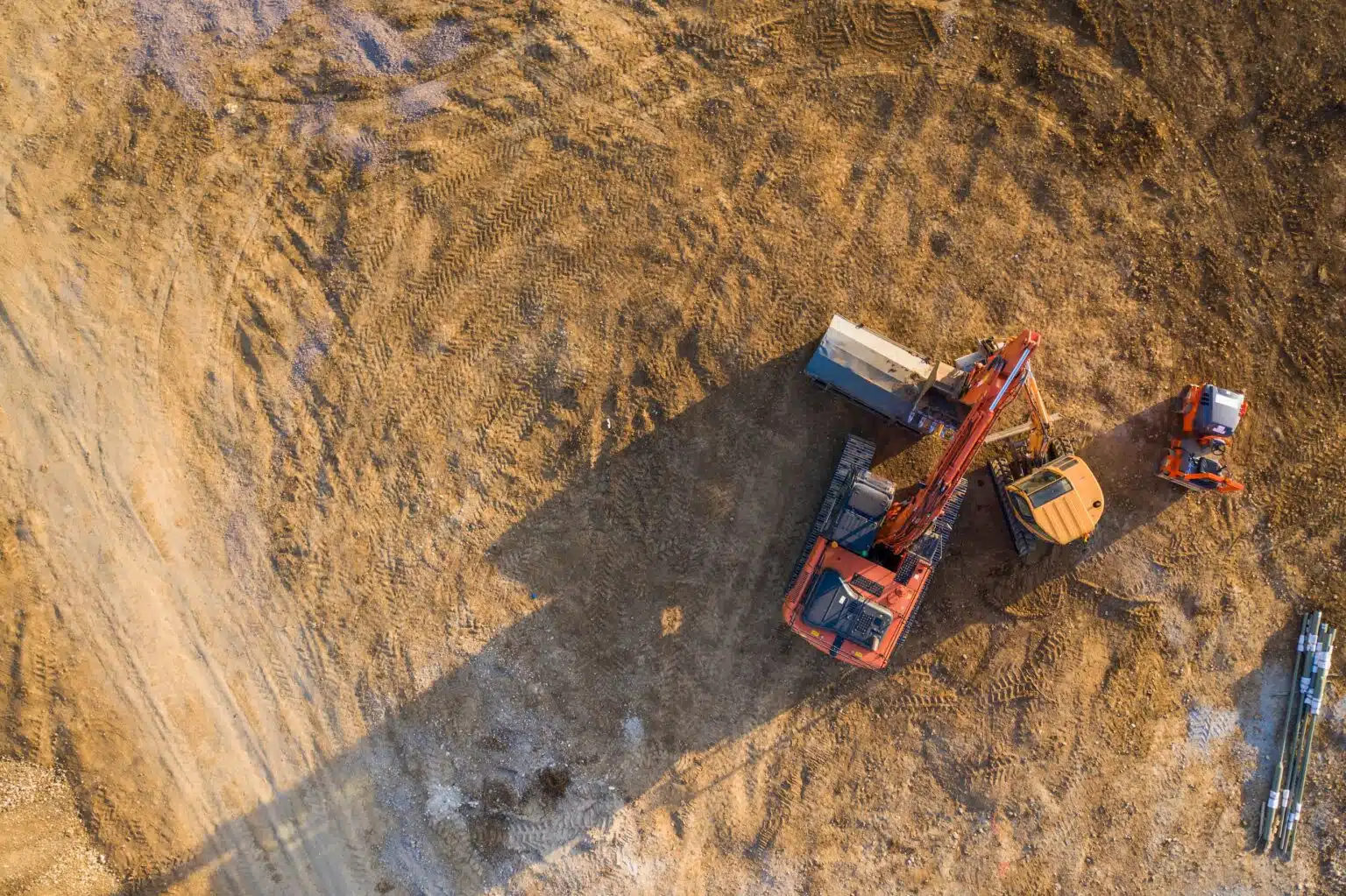 Earthmoving equipment in the construction image published on the AWS Wharton County project website