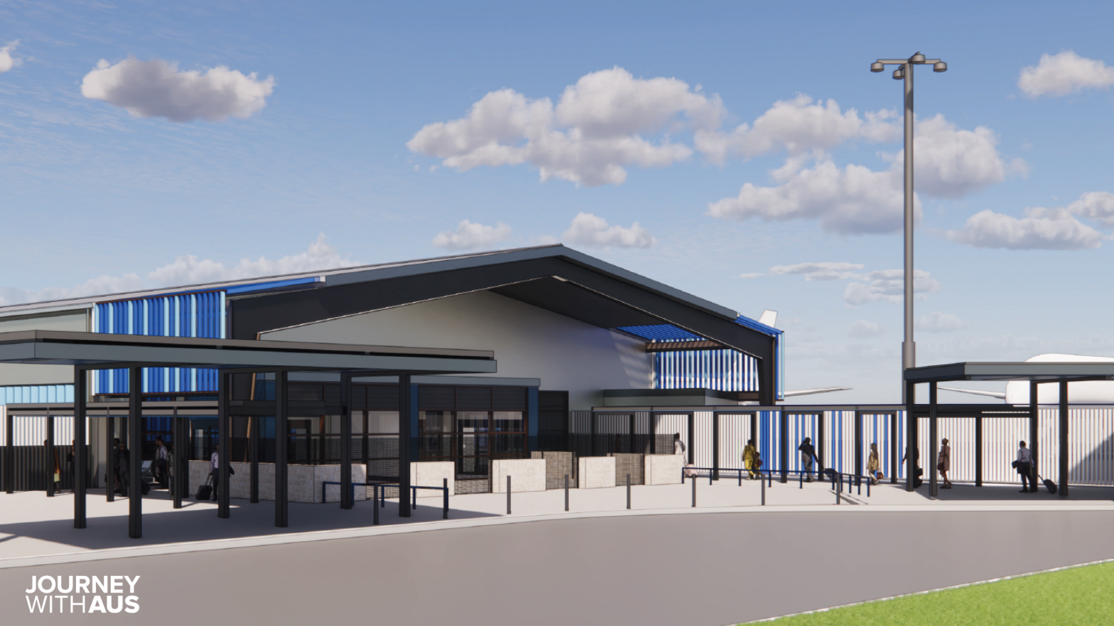 Rendering of Austin-Bergstrom’s Concourse M passenger entrance
