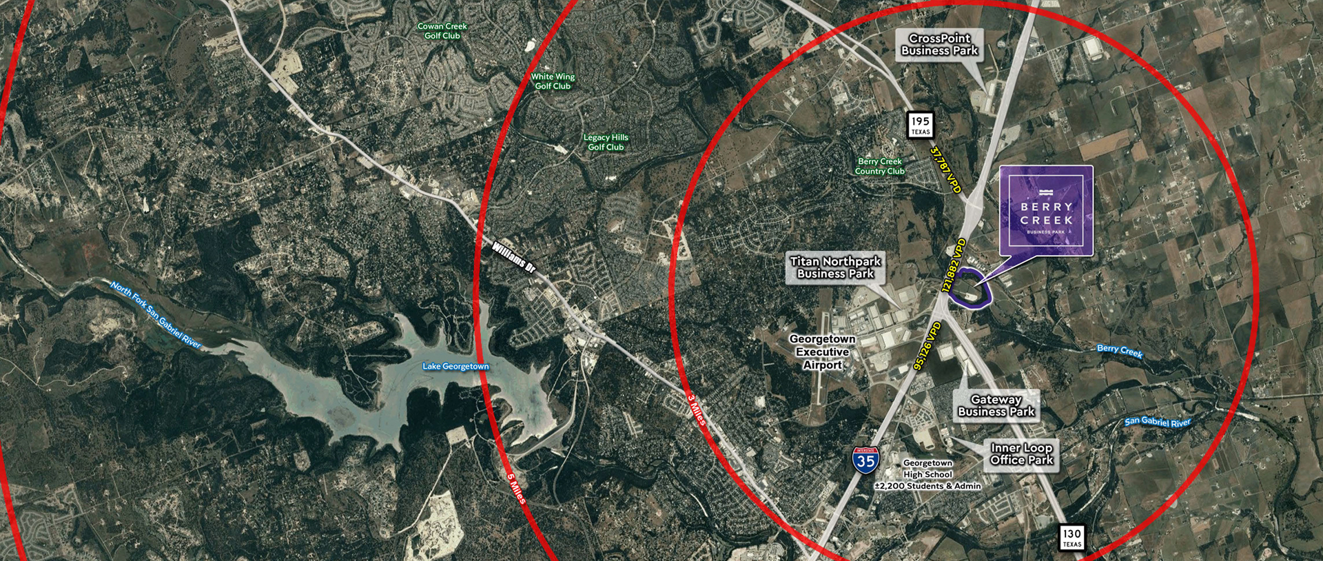 Fidelis location map showing Berry Creek Business Park in Georgetown