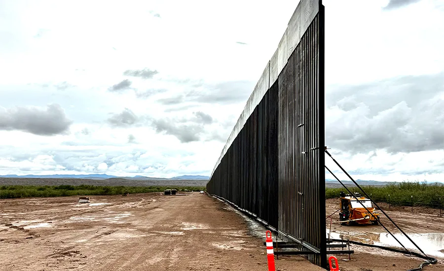 Border barrier construction near Sierra Blanca before the October 2 injunction
