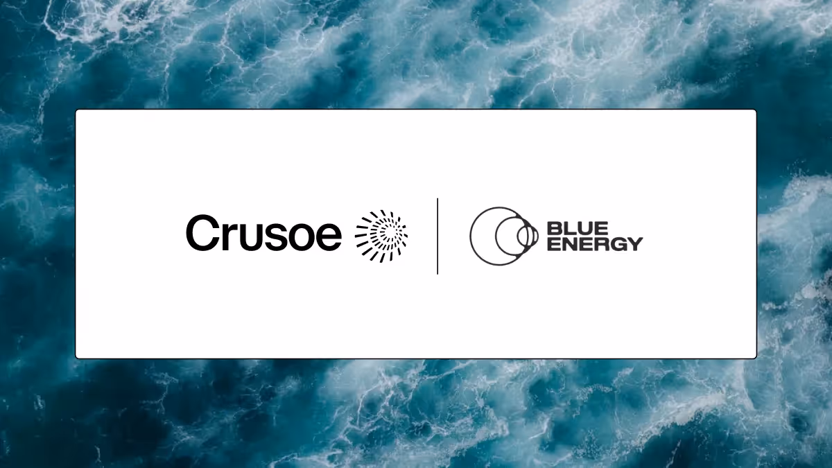 Crusoe and Blue Energy partnership graphic