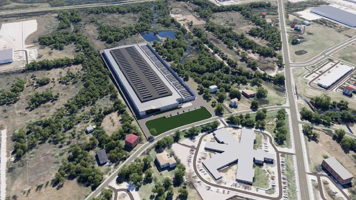 Colovore rendering of its separate Mesquite facility, shown as a reference for its Dallas-Fort Worth expansion.