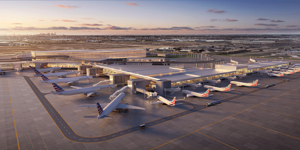 Terminal F rendering: Dallas Fort Worth International Airport.