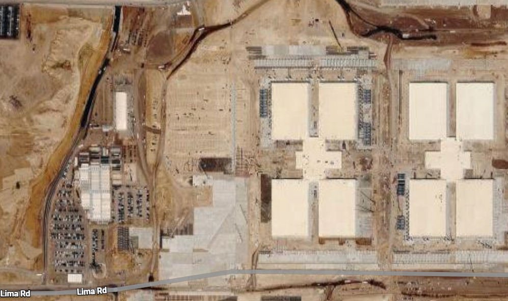 Aerial view of Project Llano in Claude