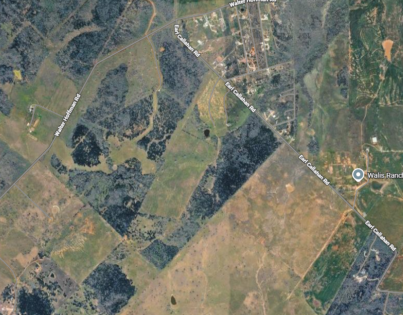 Satellite view of the Earl Callahan Road and Walter Hoffman Road area