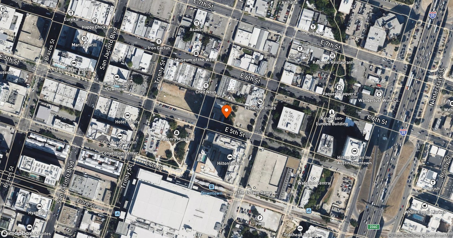 Location reference for the Fifth and Red River tower proposal