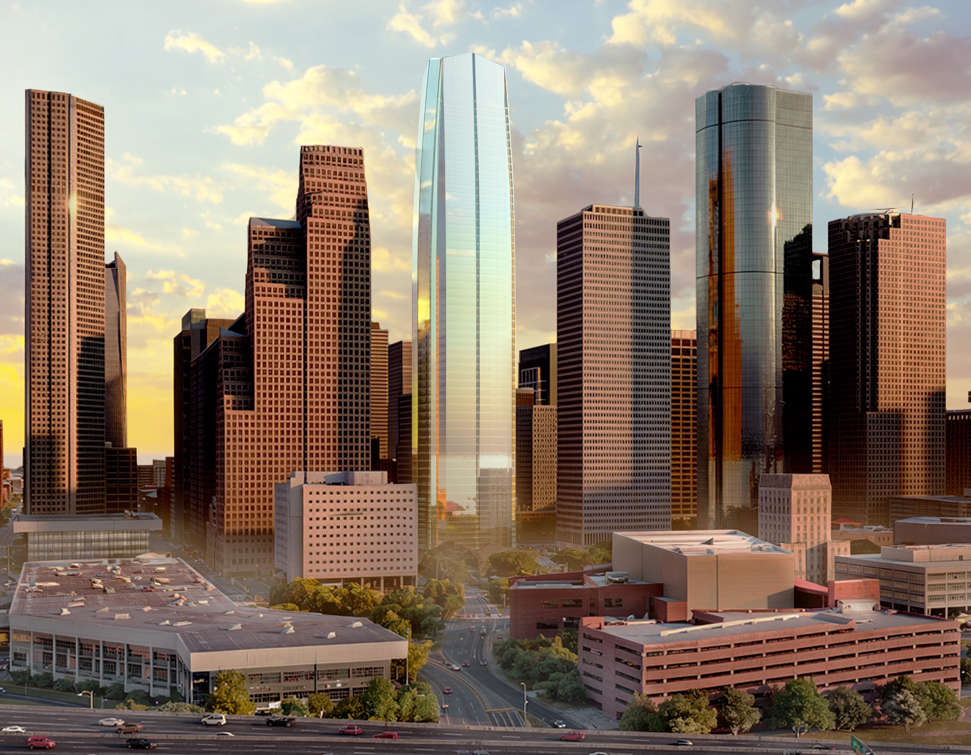 Preliminary 611 Walker redevelopment concept published by Realty News Report.