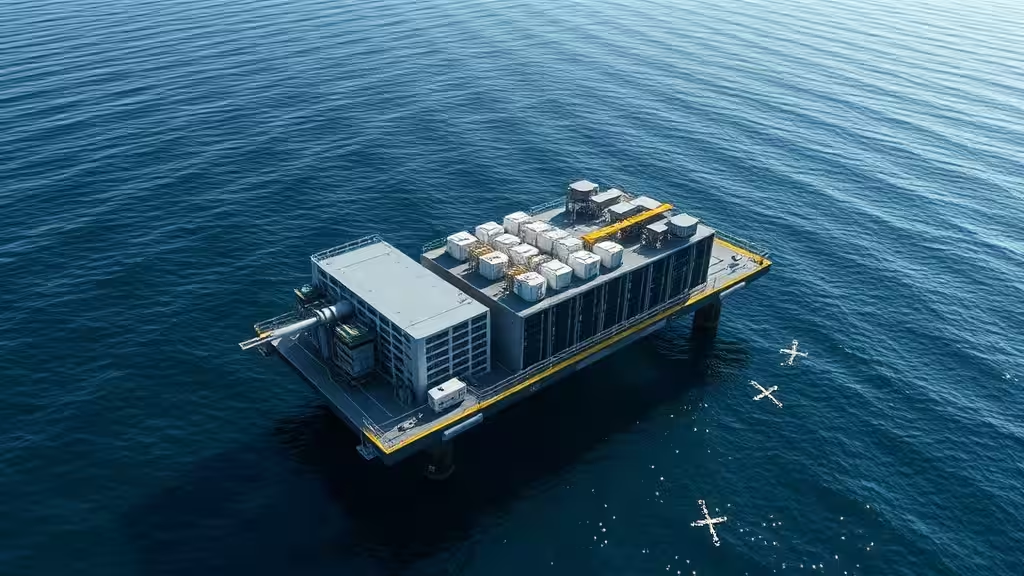 Concept rendering of a floating offshore data-center platform