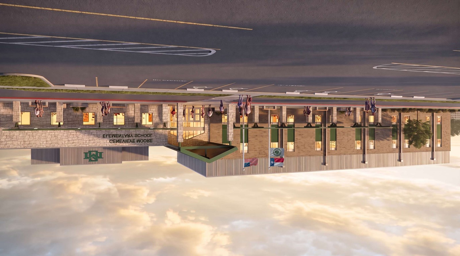 Genevieve Moore Elementary School design rendering from the district bid package