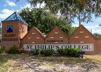 Existing St. Philip’s College campus: Alamo Colleges District; reference image, not the proposed building.