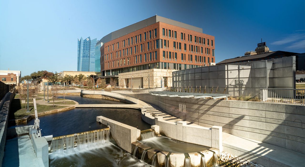San Pedro I and San Pedro Creek: UT San Antonio. Existing-campus reference, not a San Pedro III rendering.