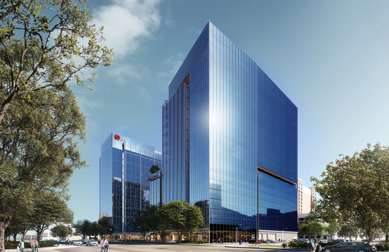 Developer rendering of 100 Park Place viewed from Westheimer