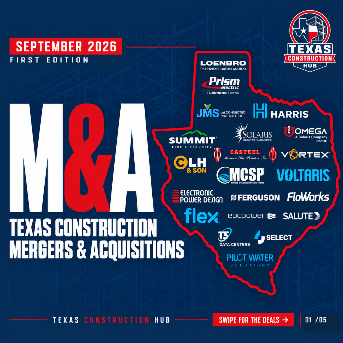 September 2026 Texas Construction Hub mergers and acquisitions cover