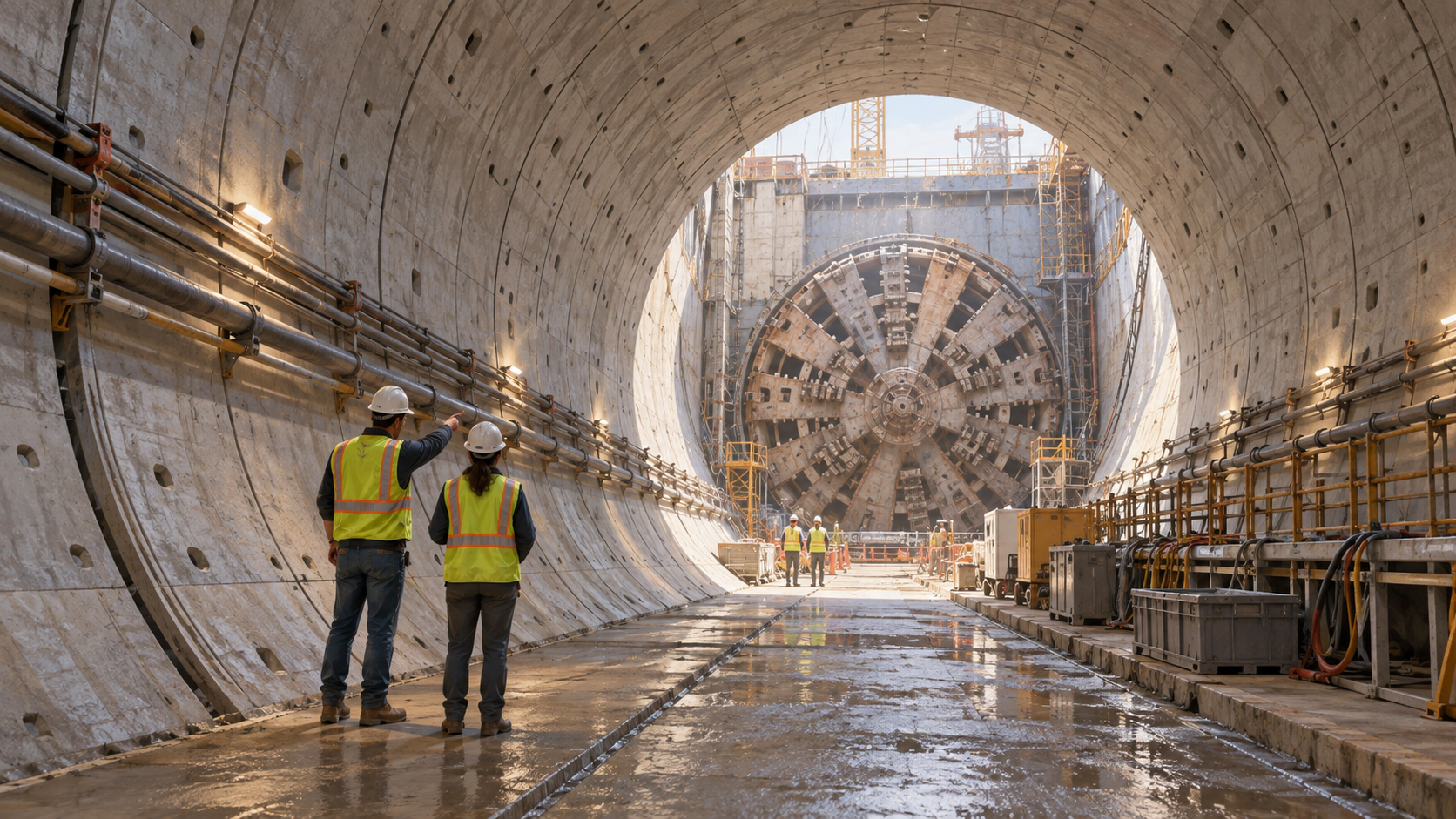 Concept illustration of underground tunnel construction, not the proposed Texas route