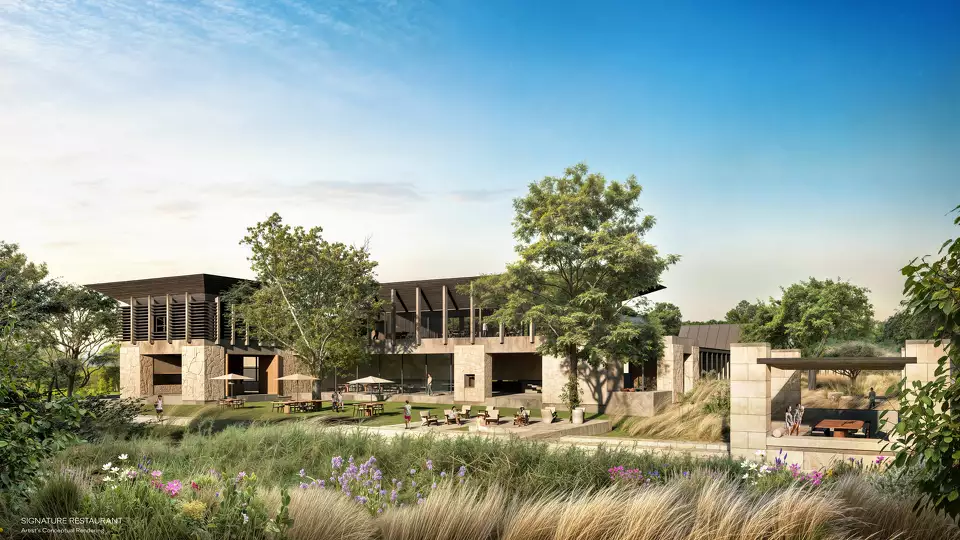 Conceptual rendering of the signature restaurant at Waldorf Astoria Texas Hill Country